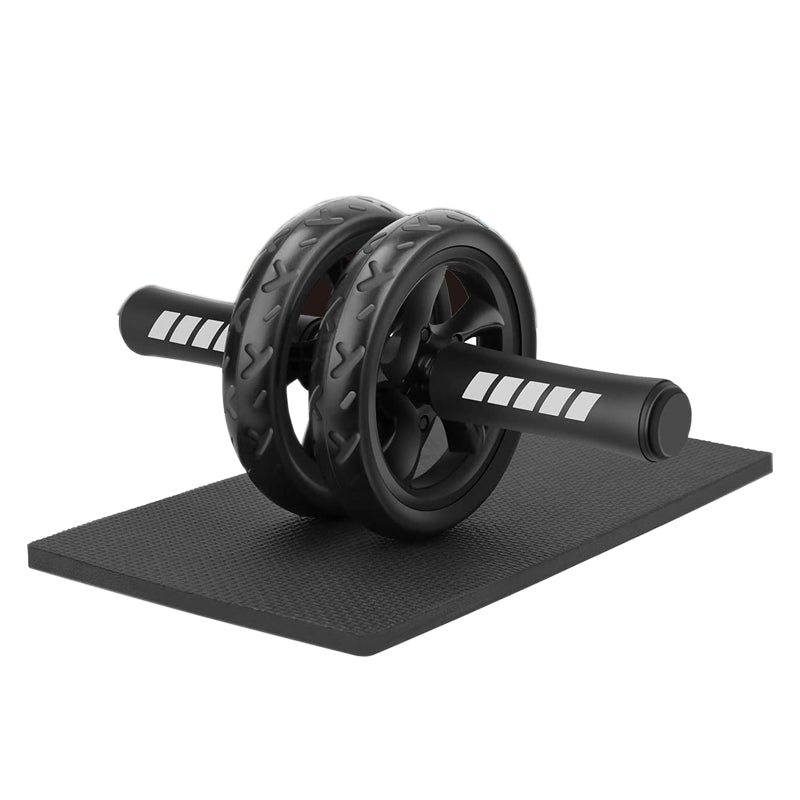 Professional Double-Wheel Ab Roller with Knee Pad - Advanced Core Trainer with Rebound Technology - Adjustable Resistance Bands for All Levels - Silent Non-Slip Wheels - Detachable Design for Home