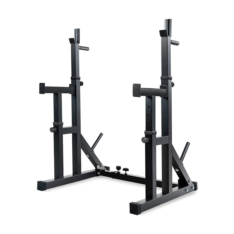 Heavy-Duty Adjustable Squat and Bench Press Rack - Professional Strength Training Station with 400kg Capacity - Multi-Function Home Gym Equipment for Squats, Bench Press and Dips - Adjustable Height