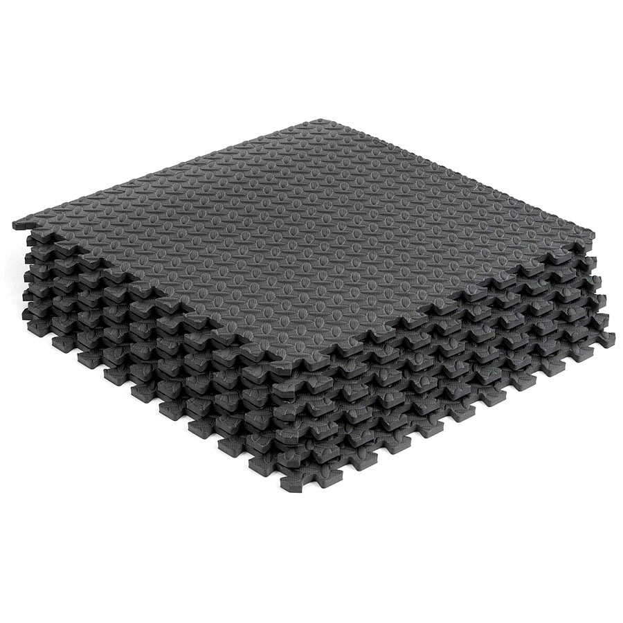 Interlocking EVA Foam Puzzle Exercise Mats - Premium 10mm Thick Anti-Slip Rubber Top Workout Tiles - Customizable Protective Gym Flooring for Home Fitness - Noise Reducing Shock Absorbing Training