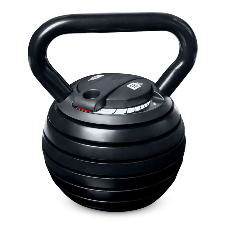 7-in-1 Adjustable Kettlebell Weight Set to 18kg - Quick Change Locking System - Cast Iron Construction - Space-Saving Home Gym Equipment - Progressive Resistance Training Tool for All Fitness Levels