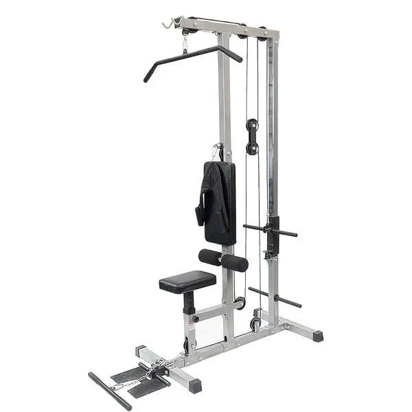 LAT Pulldown Machine with Dual Pulley System – High & Low Cable Stations, Adjustable Seat, Commercial-Grade Build