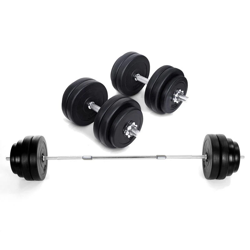 65kg Chrome Adjustable Dumbbell & Barbell Set – 2-in-1 Free Weights with 170cm Bar, Plastic-Coated Plates & Spinning Collars | Home Gym Strength Training Equipment for Men & Women