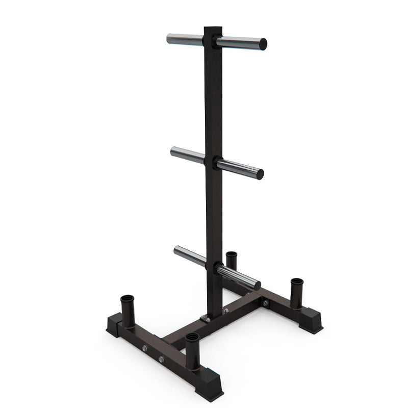 Premium 3-Tier Olympic Weight Tree and Barbell Storage Rack - Home Gym Space Saver - 200kg Capacity - Powder-Coated Steel - Scratch-Resistant Frame - Compact Weight Organiser for 2-Inch Plates