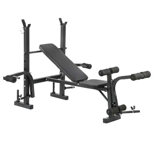 Multi-Purpose Adjustable Weight Bench with Barbell Rack, Leg Curl, Preacher Pad & Butterfly Arms – Full Body Training Station for Strength Workouts at Home