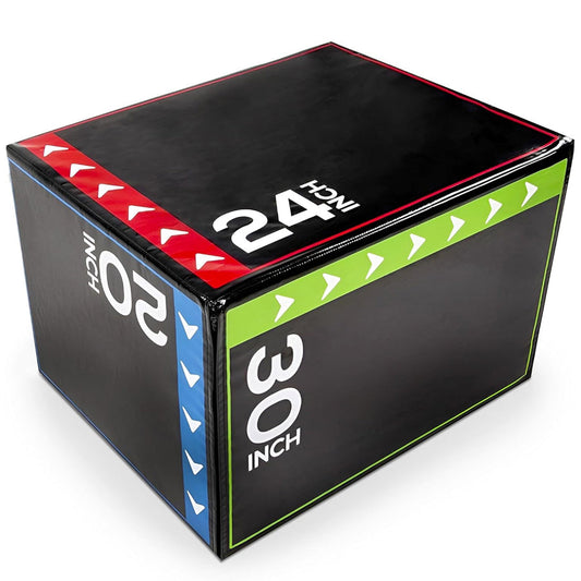 3-in-1 Soft Plyometric Jump Box with Non-Slip Surface - Professional Grade Foam Core Plyo Box for Explosive Strength Training - Multiple Jump Heights for Cross Training and Agility Workouts - Safe