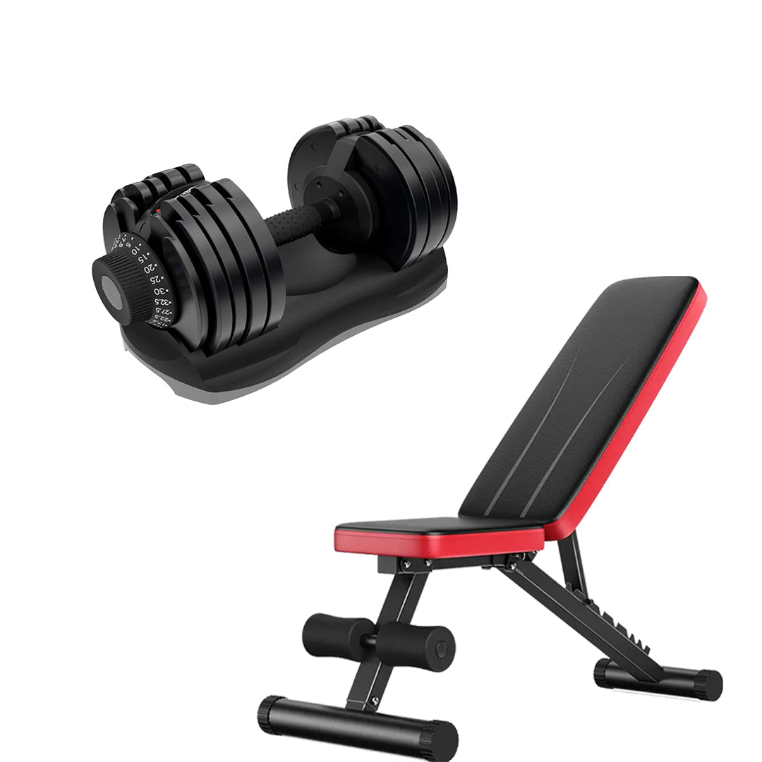 32.5kg Adjustable Dumbbell – 12-in-1 Quick Select Dumbbell | Weight Range 5kg–32.5kg | Space-Saving Strength Training Equipment with Safety Lock for Home Gym Workouts