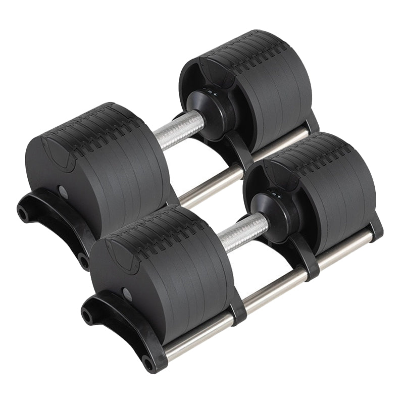 Professional Round Adjustable Dumbbells - Quick Dial System 24kg-45kg - Anti-Slip Handle Design - Space-Saving Fitness Equipment for Home Gym - ROBURFLEX Training Weights Single or Pair