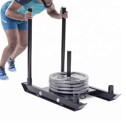 Heavy Duty Push & Pull Sled – Commercial Steel Power Sled for Strength, Speed & Agility Training, Optional Handles, Rope & Sled Mats | Compact Conditioning Equipment for Home Gym & Sports Training