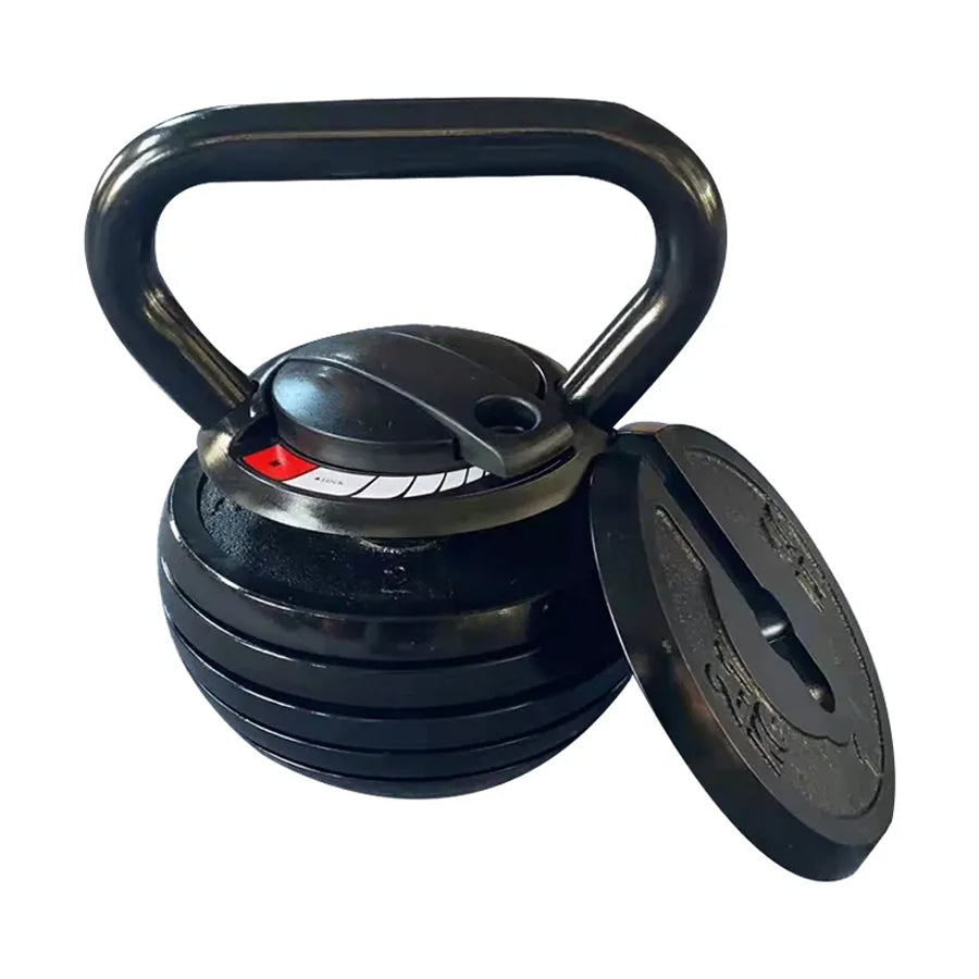 7-in-1 Adjustable Kettlebell Weight Set to 18kg - Quick Change Locking System - Cast Iron Construction - Space-Saving Home Gym Equipment - Progressive Resistance Training Tool for All Fitness Levels