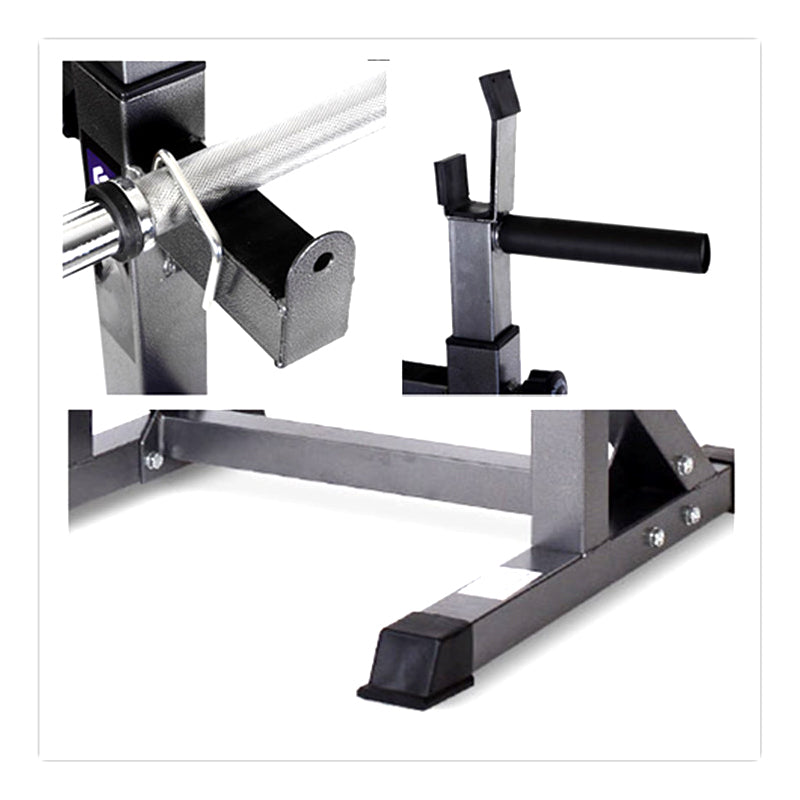 Heavy-Duty Half Squat Rack with Dip Station & Safety Spotters - Adjustable Height 121-158cm - Width 60-87cm - 200KG Max Load - Home Gym Strength Training Stand - Professional Quality