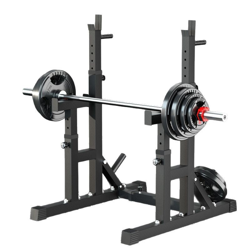 Heavy-Duty Adjustable Squat and Bench Press Rack - Professional Strength Training Station with 400kg Capacity - Multi-Function Home Gym Equipment for Squats, Bench Press and Dips - Adjustable Height