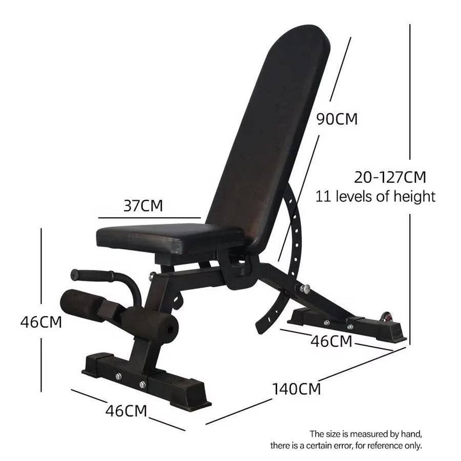 Adjustable Weight Bench with 9 Positions – Heavy-Duty Steel Strength Bench 450kg Capacity | Foldable Incline & Decline Utility Bench for Full Body Workouts at Home or Commercial Gym