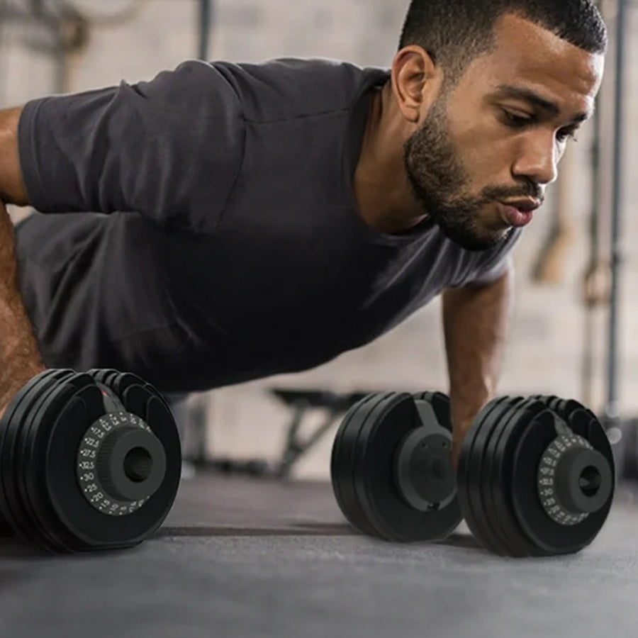 32.5kg Adjustable Dumbbell – 12-in-1 Quick Select Dumbbell | Weight Range 5kg–32.5kg | Space-Saving Strength Training Equipment with Safety Lock for Home Gym Workouts