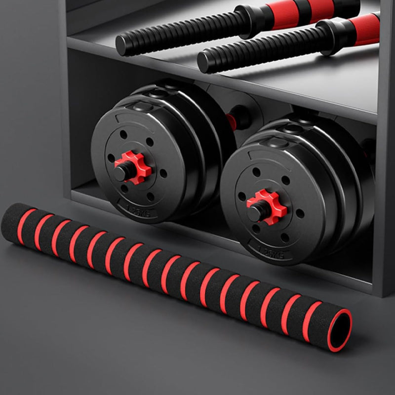 2-in-1 Adjustable Dumbbells & Barbell Set – 20kg/25kg/30kg Convertible Weight Set with Connecting Rod & Non-Slip Grip for Home Gym Strength Training