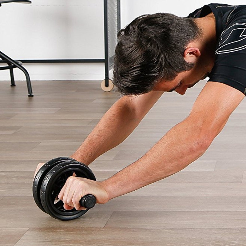 Professional Double-Wheel Ab Roller with Knee Pad - Advanced Core Trainer with Rebound Technology - Adjustable Resistance Bands for All Levels - Silent Non-Slip Wheels - Detachable Design for Home