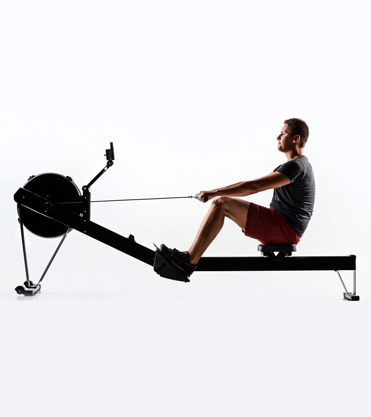 Rowing Machine for Home Use – 10-Level Adjustable Air Resistance Rower with Foldable Design, Ergonomic Seat, LCD Display & Aluminum Rail for Full-Body Training