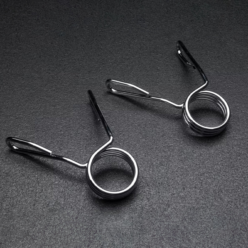 Premium Olympic 2" Spring Collars - Secure Chrome-Finished Clips for 50mm Barbells and Dumbbell Handles - Professional-Grade Weight Fasteners - Reliable Gym Accessories for Strength Training
