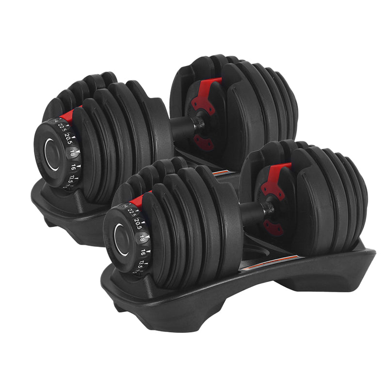 24kg Adjustable Dumbbell 15-in-1 - Quick Dial Weight Selection System from to 24kg - Space-Saving Home Gym Weights with Non-Slip Handle - Full Body Strength Training Equipment