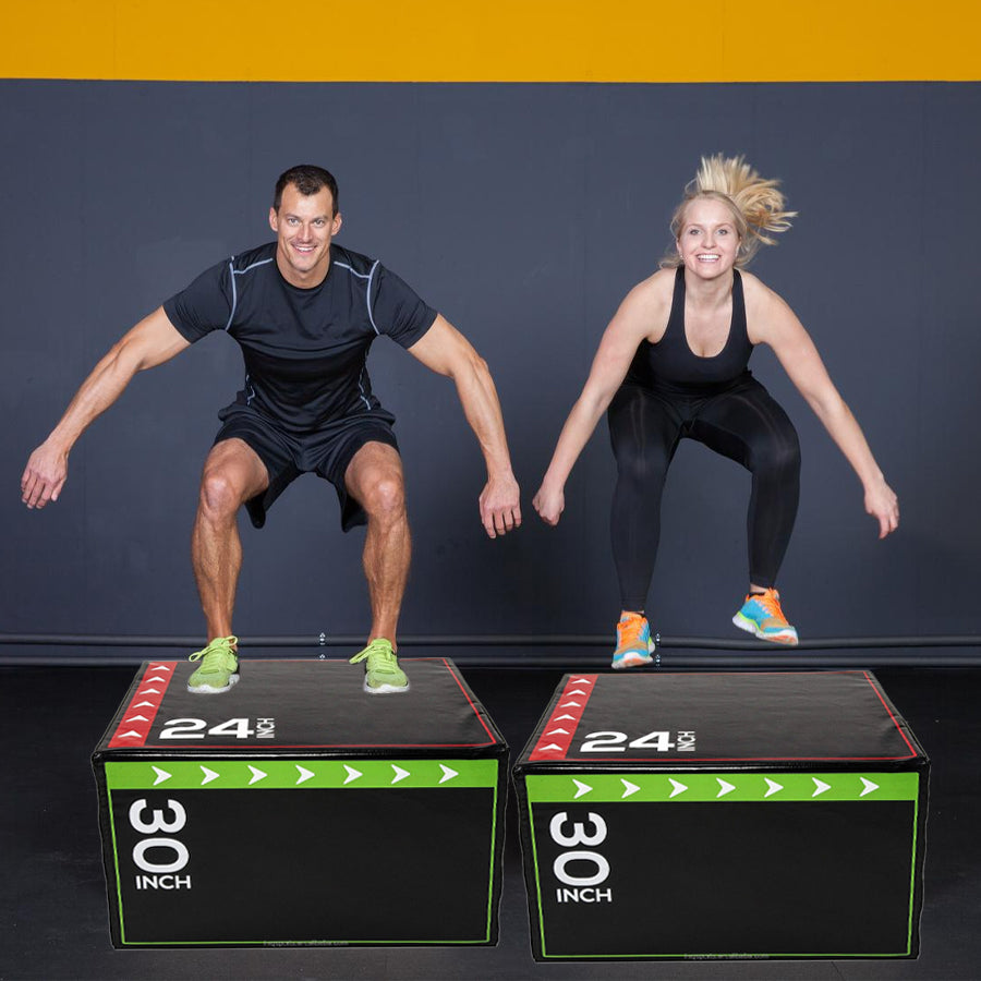3-in-1 Soft Plyometric Jump Box with Non-Slip Surface - Professional Grade Foam Core Plyo Box for Explosive Strength Training - Multiple Jump Heights for Cross Training and Agility Workouts - Safe