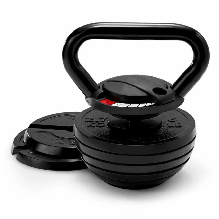 7-in-1 Adjustable Kettlebell Weight Set to 18kg - Quick Change Locking System - Cast Iron Construction - Space-Saving Home Gym Equipment - Progressive Resistance Training Tool for All Fitness Levels