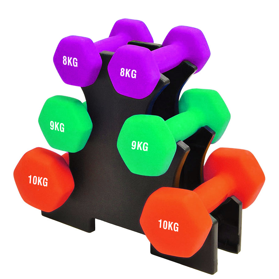 Professional Neoprene Dumbbell Tree Storage Rack - 3 or 5 Tier Weight Organiser Stand for Home Gym - Heavy Duty Steel Construction with Powder Coat Finish - Space-Saving Design for Neoprene & Vinyl