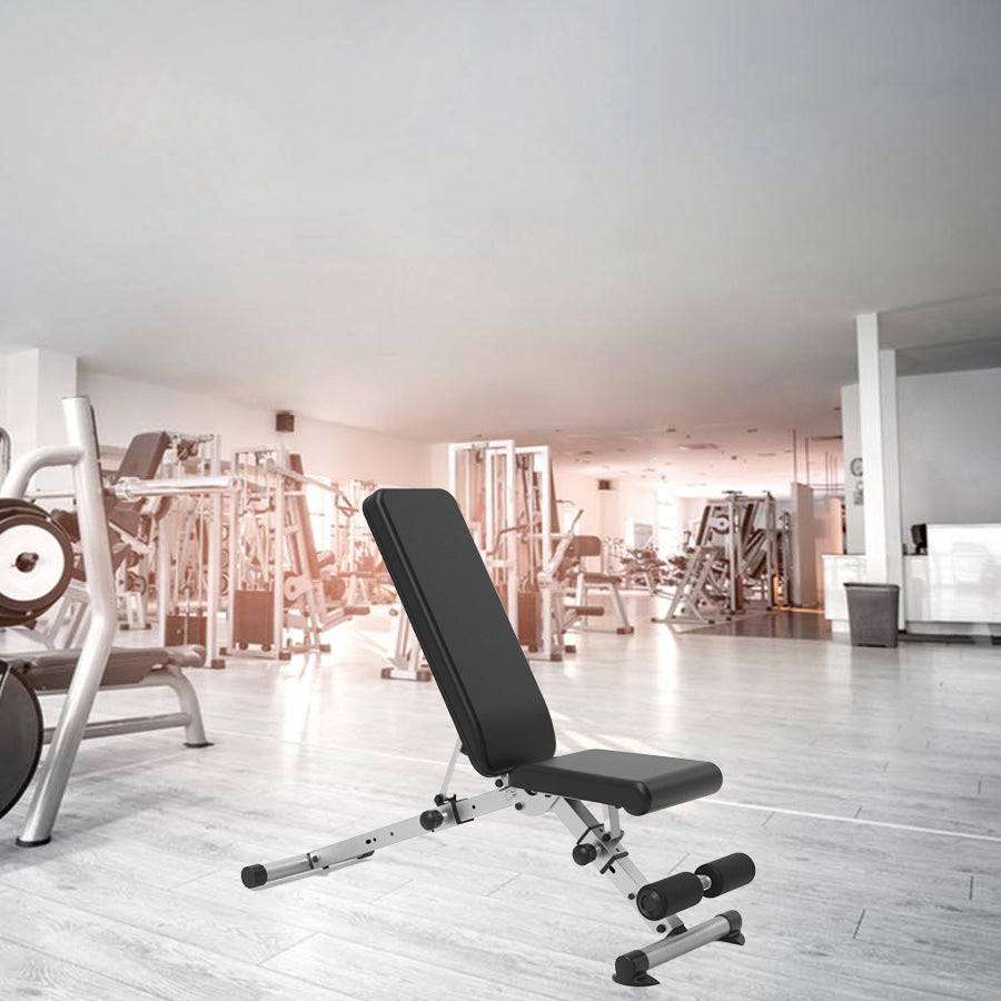 Commercial Adjustable Weight Bench – 6 Backrest Angles, 3-Seat Positions, 500kg Capacity with Dip Station & Rack