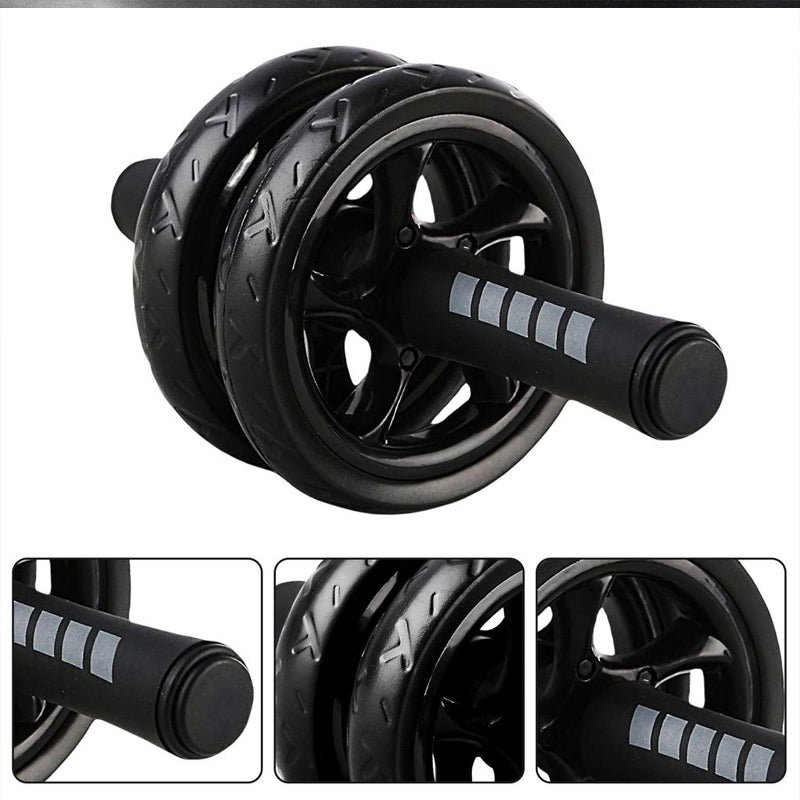 Professional Double-Wheel Ab Roller with Knee Pad - Advanced Core Trainer with Rebound Technology - Adjustable Resistance Bands for All Levels - Silent Non-Slip Wheels - Detachable Design for Home