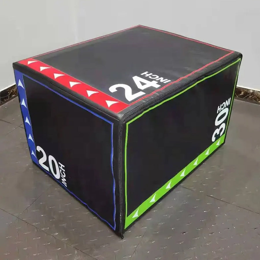 3-in-1 Soft Plyometric Jump Box with Non-Slip Surface - Professional Grade Foam Core Plyo Box for Explosive Strength Training - Multiple Jump Heights for Cross Training and Agility Workouts - Safe