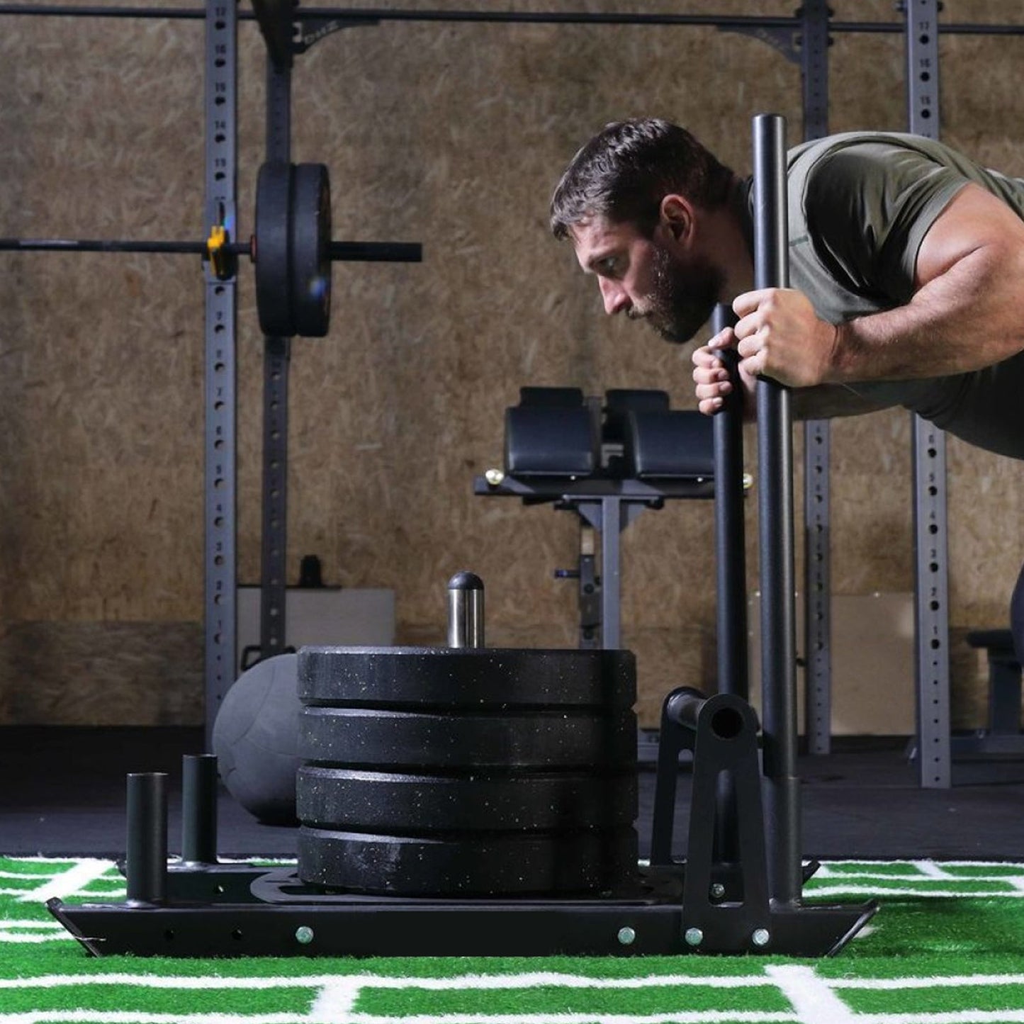 Heavy Duty Push & Pull Sled – Commercial Steel Power Sled for Strength, Speed & Agility Training, Optional Handles, Rope & Sled Mats | Compact Conditioning Equipment for Home Gym & Sports Training