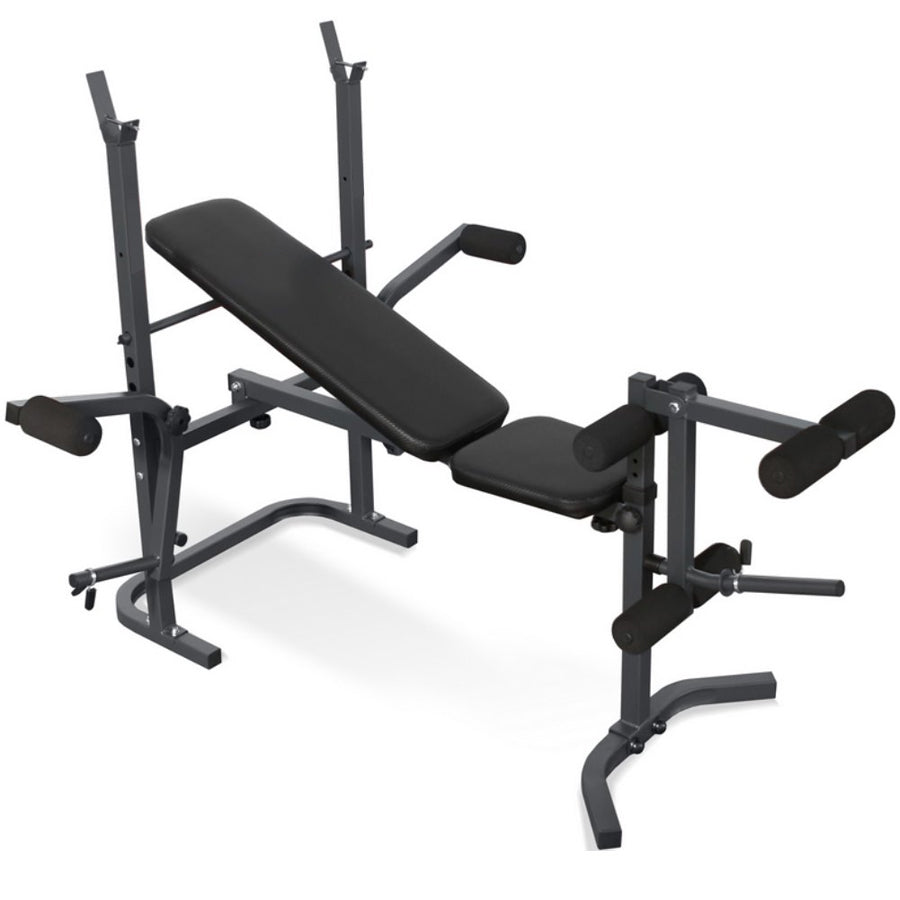 Multi-Purpose Adjustable Weight Bench with Barbell Rack, Leg Curl, Preacher Pad & Butterfly Arms – Full Body Training Station for Strength Workouts at Home