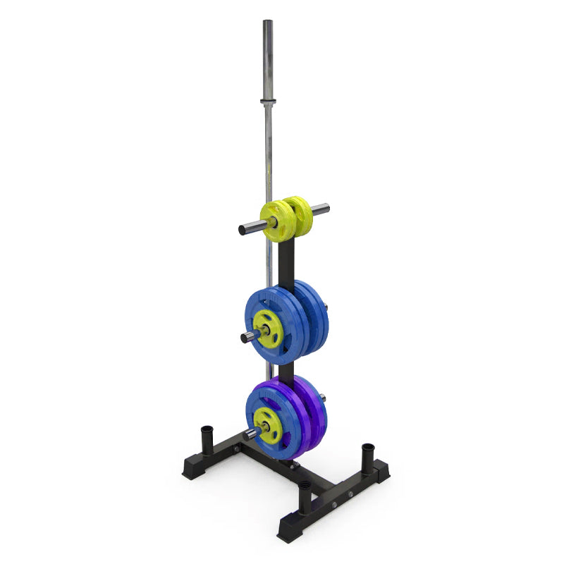 Premium 3-Tier Olympic Weight Tree and Barbell Storage Rack - Home Gym Space Saver - 200kg Capacity - Powder-Coated Steel - Scratch-Resistant Frame - Compact Weight Organiser for 2-Inch Plates