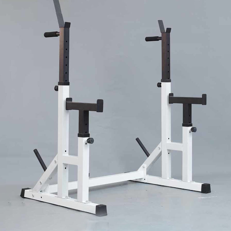 Heavy-Duty Adjustable Squat and Bench Press Rack - Professional Strength Training Station with 400kg Capacity - Multi-Function Home Gym Equipment for Squats, Bench Press and Dips - Adjustable Height