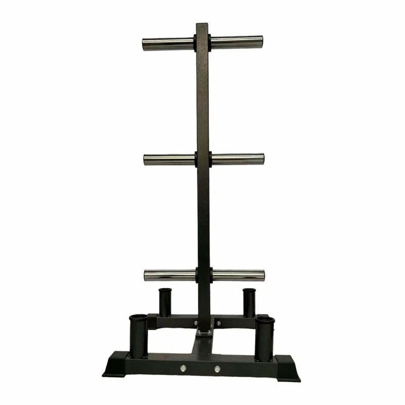 Premium 3-Tier Olympic Weight Tree and Barbell Storage Rack - Home Gym Space Saver - 200kg Capacity - Powder-Coated Steel - Scratch-Resistant Frame - Compact Weight Organiser for 2-Inch Plates