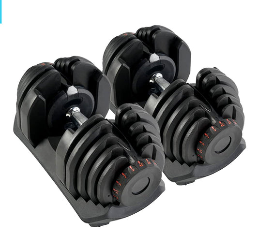 40kg Adjustable Dumbbell 17-in-1 with Quick Dial System - Home Gym Weights for Progressive Training - Non-Slip Handle Design - Space-Saving Fitness Equipment - Multiple Weight Settings
