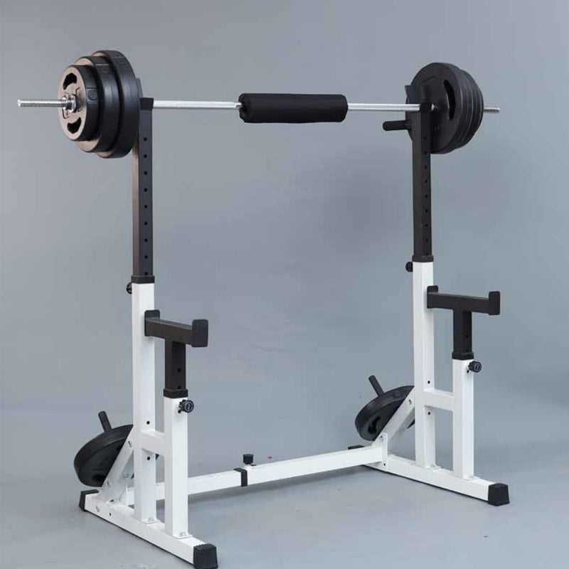 Heavy-Duty Adjustable Squat and Bench Press Rack - Professional Strength Training Station with 400kg Capacity - Multi-Function Home Gym Equipment for Squats, Bench Press and Dips - Adjustable Height