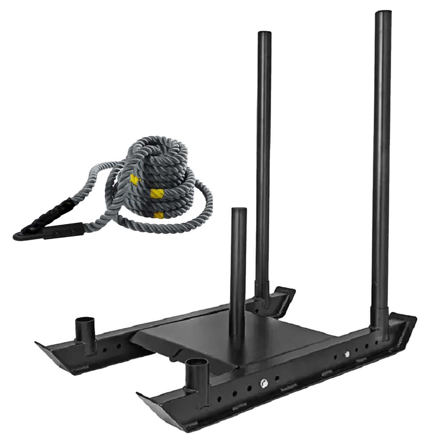 Heavy Duty Push & Pull Sled – Commercial Steel Power Sled for Strength, Speed & Agility Training, Optional Handles, Rope & Sled Mats | Compact Conditioning Equipment for Home Gym & Sports Training