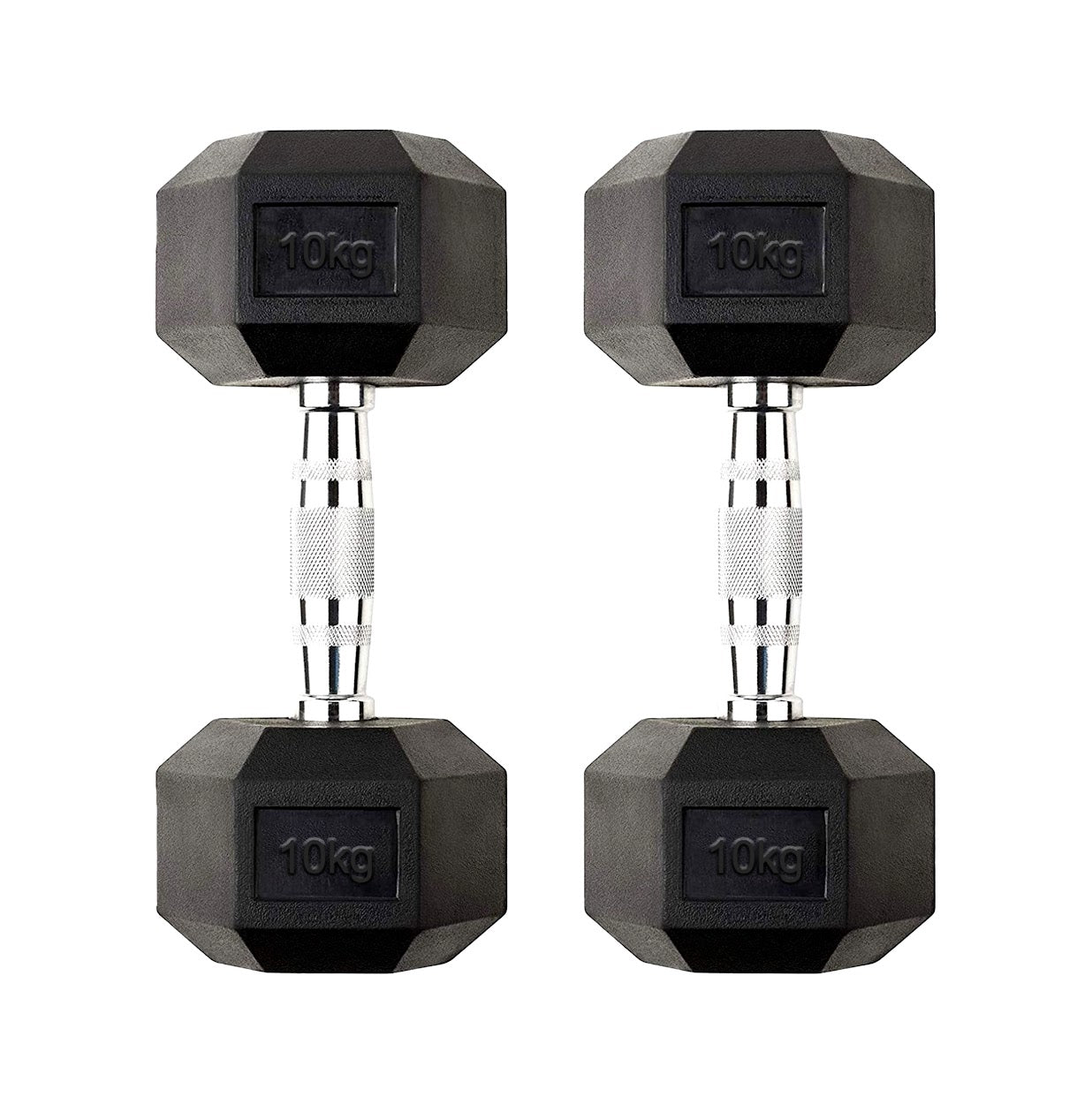 Premium Hex Dumbbells – Rubber Coated Cast Iron Dumbbell Weights with Anti-Roll Hex Design | Single or Pair Options | Strength Training Hand Weights for Men & Women | Home Gym & Commercial Use