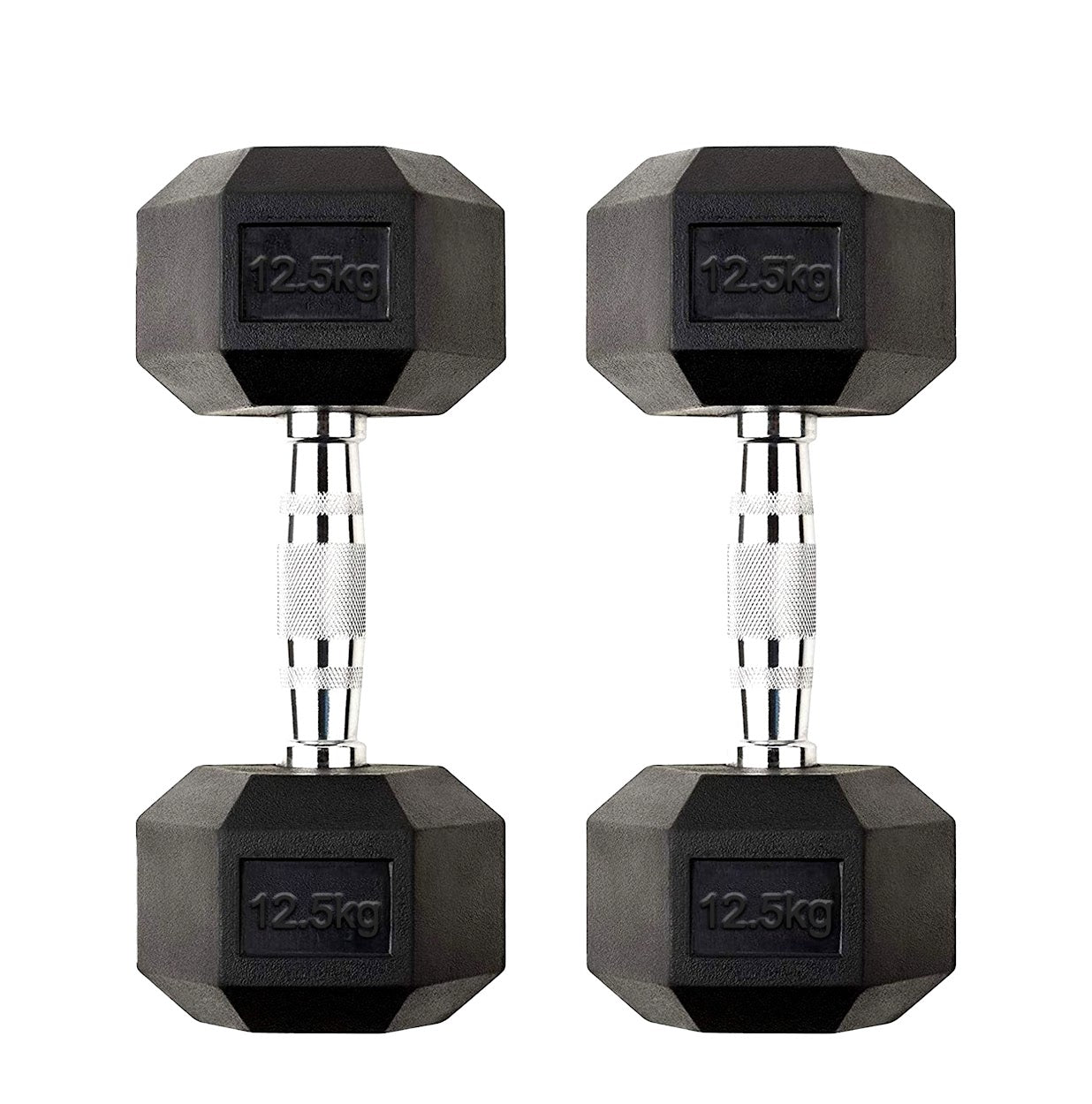 Premium Hex Dumbbells – Rubber Coated Cast Iron Dumbbell Weights with Anti-Roll Hex Design | Single or Pair Options | Strength Training Hand Weights for Men & Women | Home Gym & Commercial Use