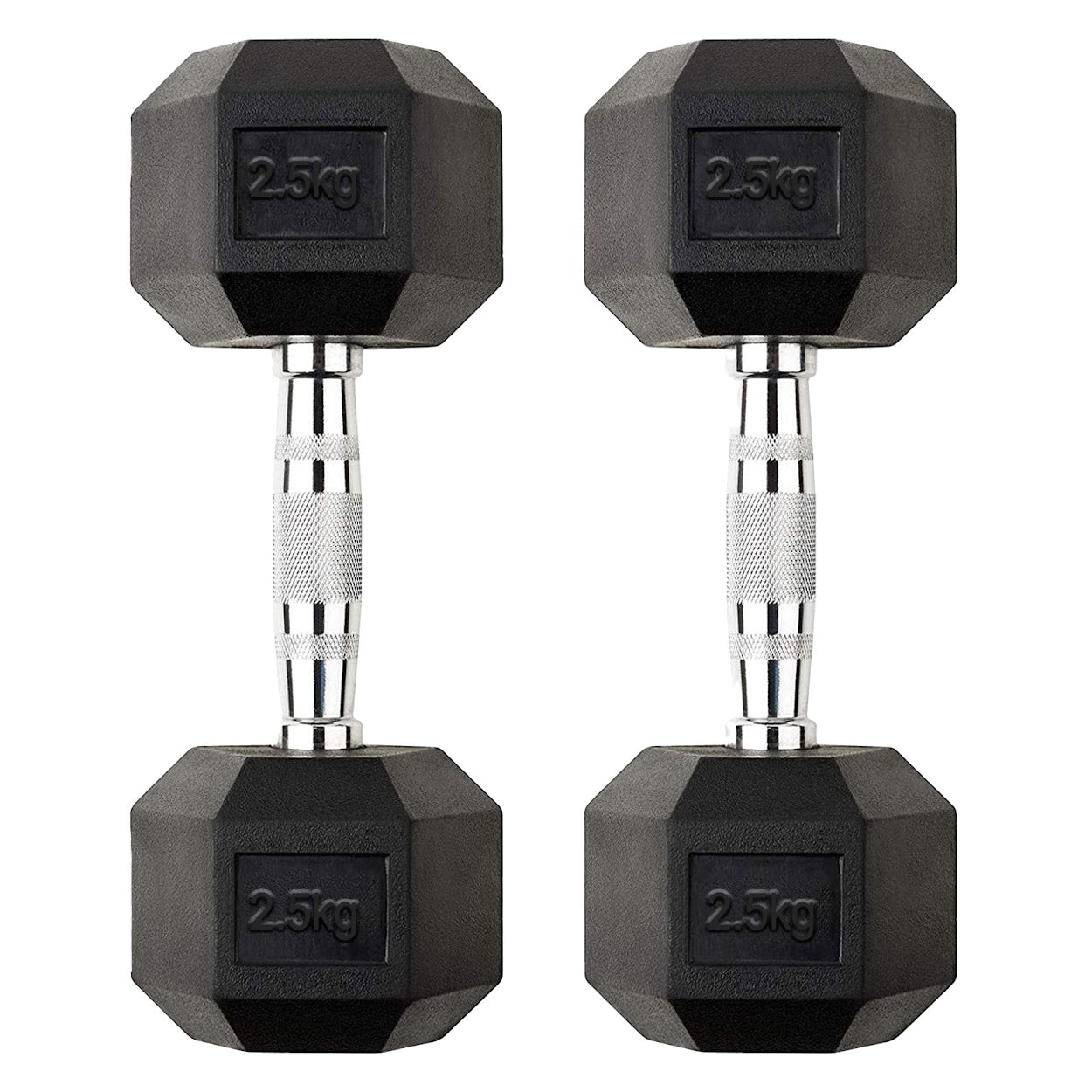 Premium Hex Dumbbells – Rubber Coated Cast Iron Dumbbell Weights with Anti-Roll Hex Design | Single or Pair Options | Strength Training Hand Weights for Men & Women | Home Gym & Commercial Use
