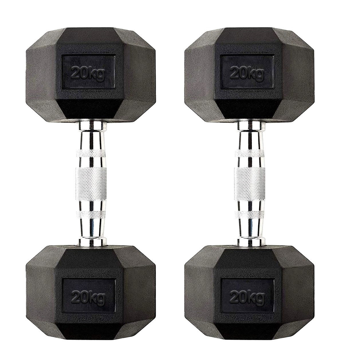Premium Hex Dumbbells – Rubber Coated Cast Iron Dumbbell Weights with Anti-Roll Hex Design | Single or Pair Options | Strength Training Hand Weights for Men & Women | Home Gym & Commercial Use
