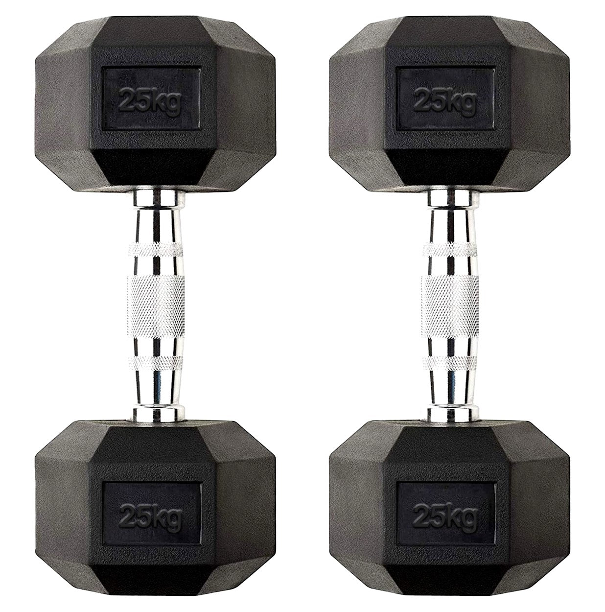Premium Hex Dumbbells – Rubber Coated Cast Iron Dumbbell Weights with Anti-Roll Hex Design | Single or Pair Options | Strength Training Hand Weights for Men & Women | Home Gym & Commercial Use