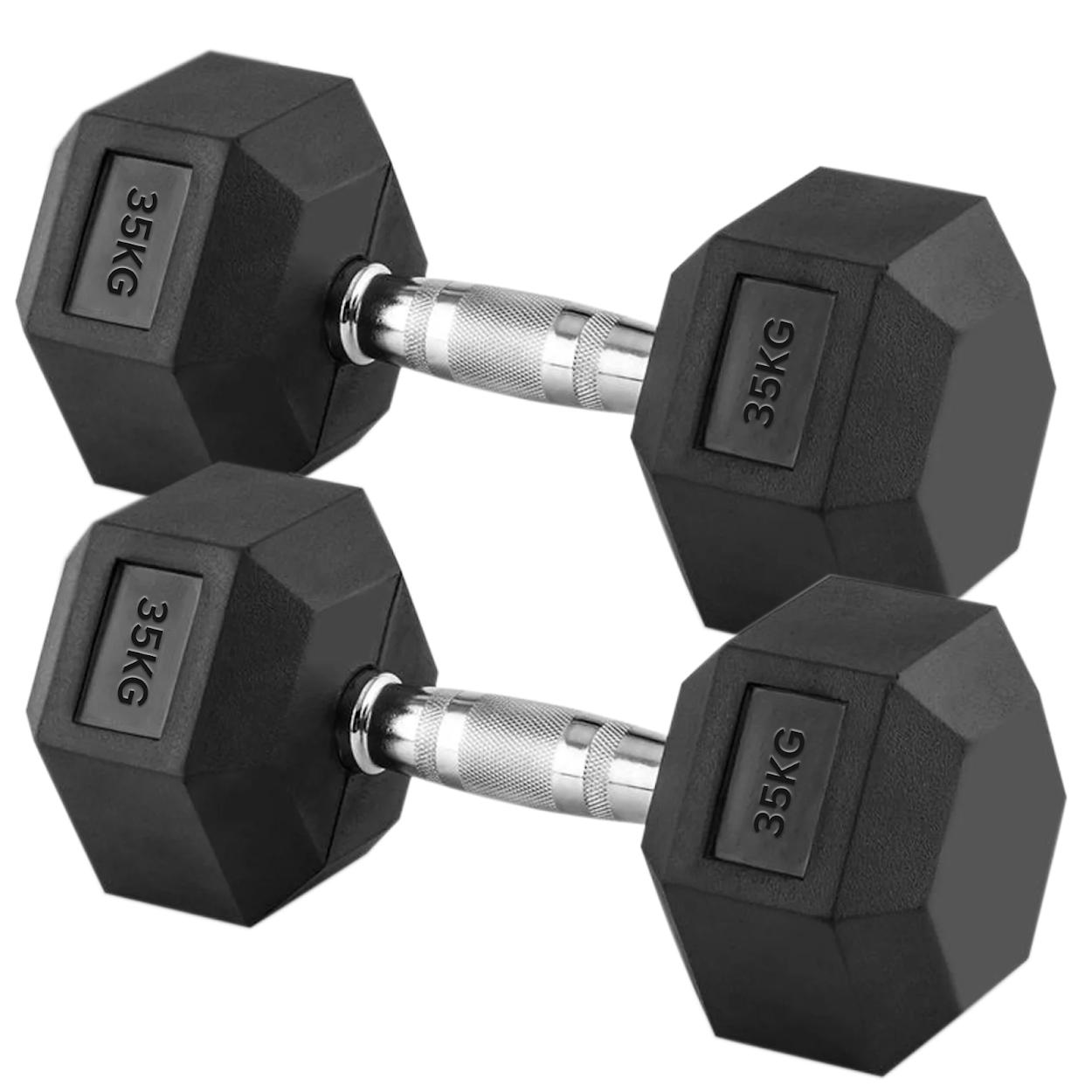 Premium Hex Dumbbells – Rubber Coated Cast Iron Dumbbell Weights with Anti-Roll Hex Design | Single or Pair Options | Strength Training Hand Weights for Men & Women | Home Gym & Commercial Use