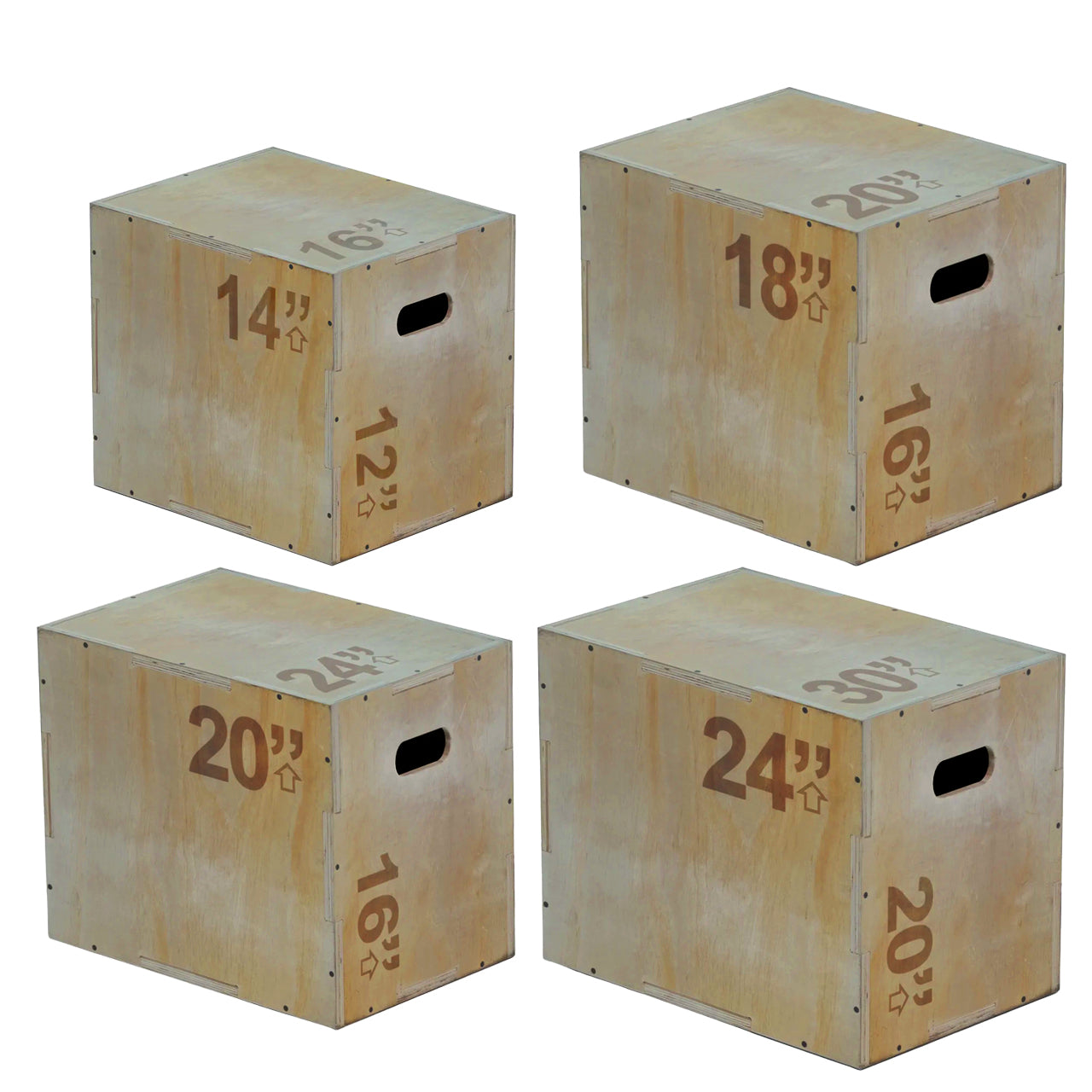 3-in-1 Wooden Plyometric Jump Box - Professional-Grade Training Equipment for Box Jumps, Step-Ups & Core Workouts - Versatile Fitness Tool for Home Gyms, CrossFit & HIIT - Multiple Height Options