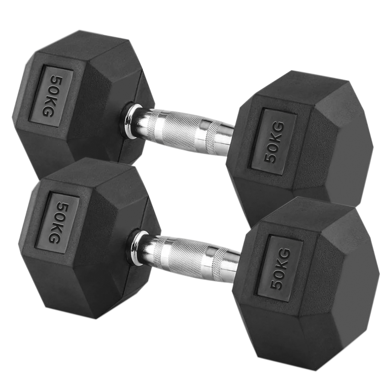 Premium Hex Dumbbells – Rubber Coated Cast Iron Dumbbell Weights with Anti-Roll Hex Design | Single or Pair Options | Strength Training Hand Weights for Men & Women | Home Gym & Commercial Use