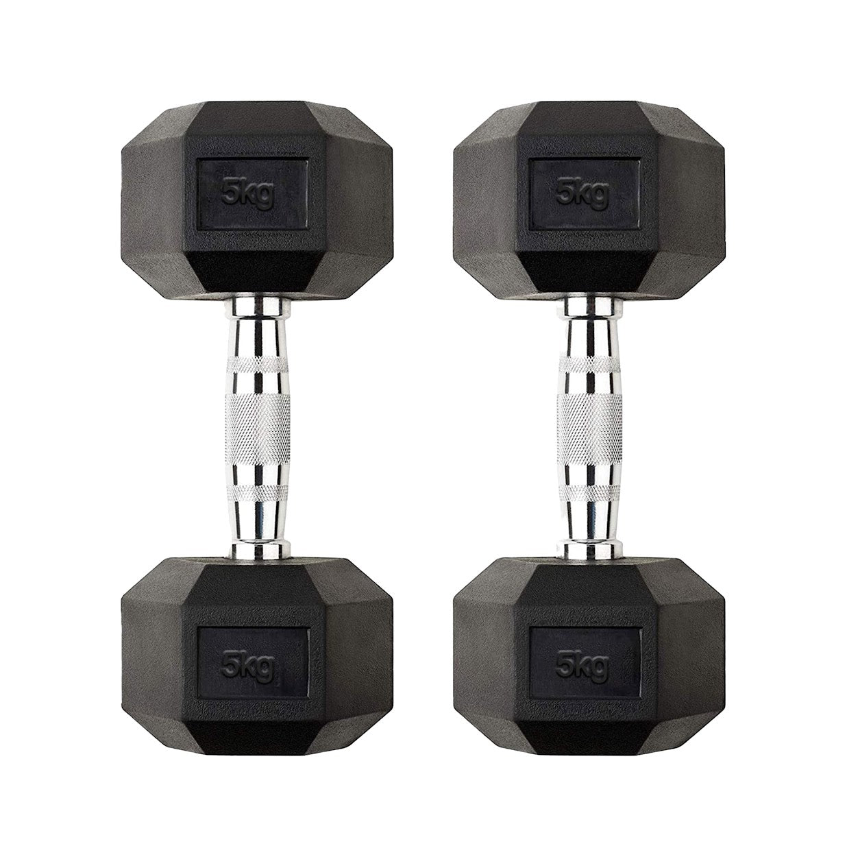 Premium Hex Dumbbells – Rubber Coated Cast Iron Dumbbell Weights with Anti-Roll Hex Design | Single or Pair Options | Strength Training Hand Weights for Men & Women | Home Gym & Commercial Use