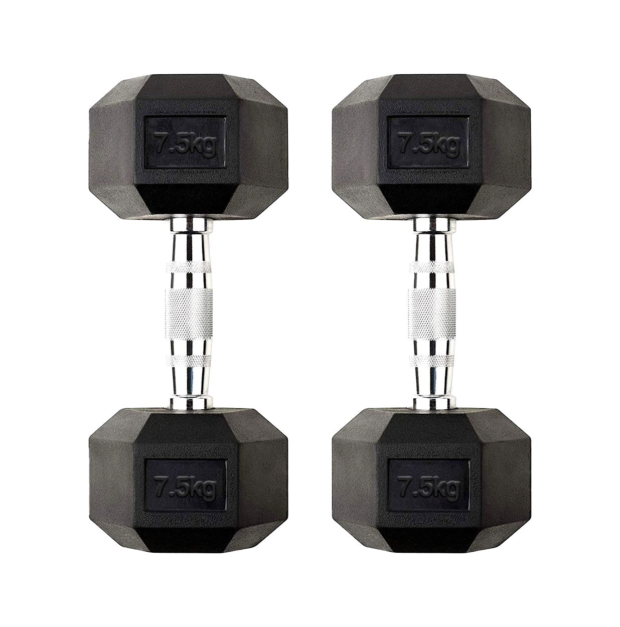 Premium Hex Dumbbells – Rubber Coated Cast Iron Dumbbell Weights with Anti-Roll Hex Design | Single or Pair Options | Strength Training Hand Weights for Men & Women | Home Gym & Commercial Use