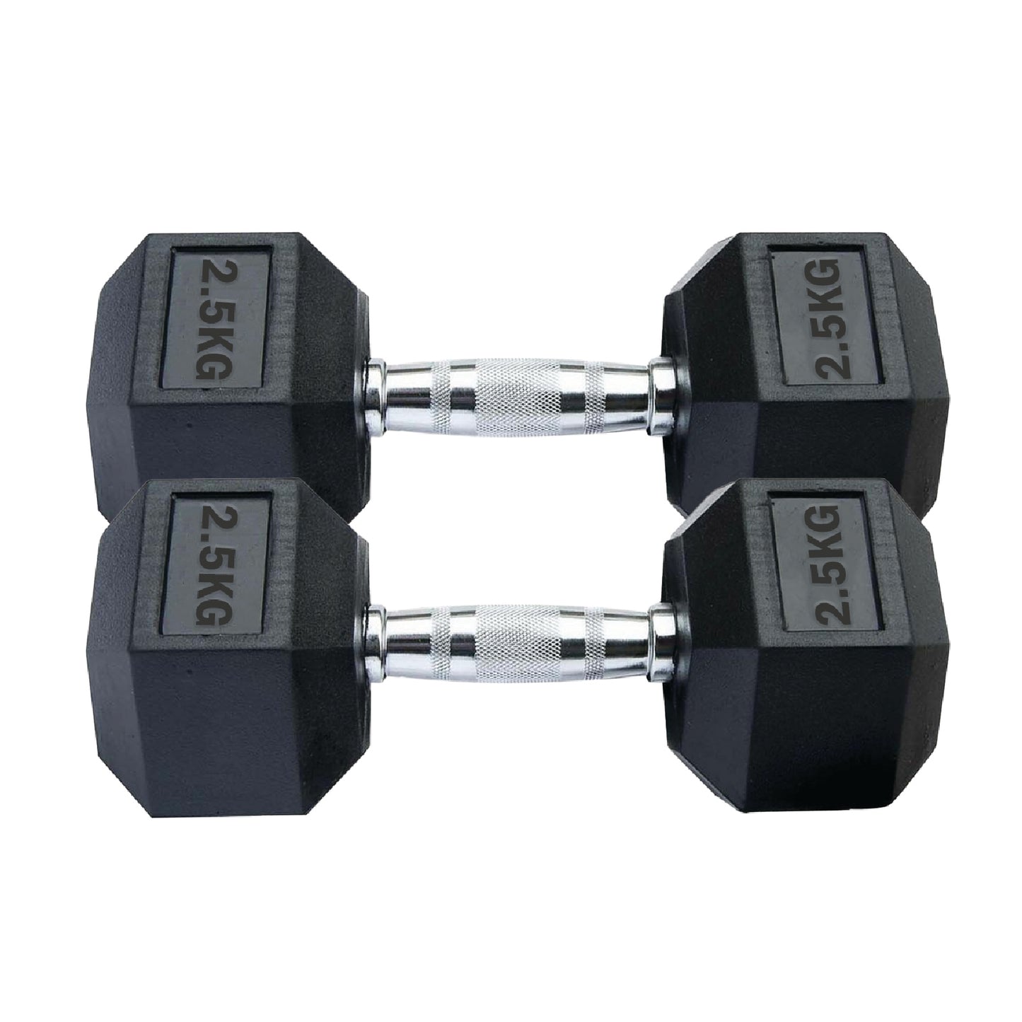 Professional Hex Dumbbells Set - Rubber Coated Weights from 2.5kg to 60kg - Anti-Rolling Hexagonal Design with Ergonomic Metal Handles - Perfect for Home