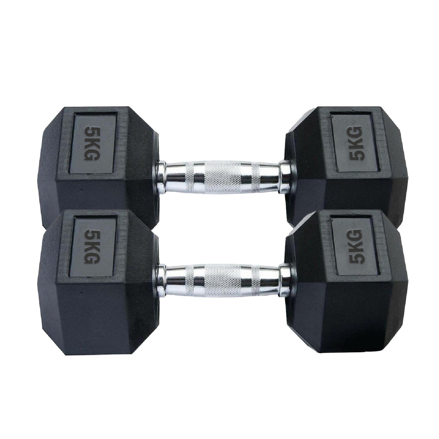 Professional Hex Dumbbells Set - Rubber Coated Weights from 2.5kg to 60kg - Anti-Rolling Hexagonal Design with Ergonomic Metal Handles - Perfect for Home
