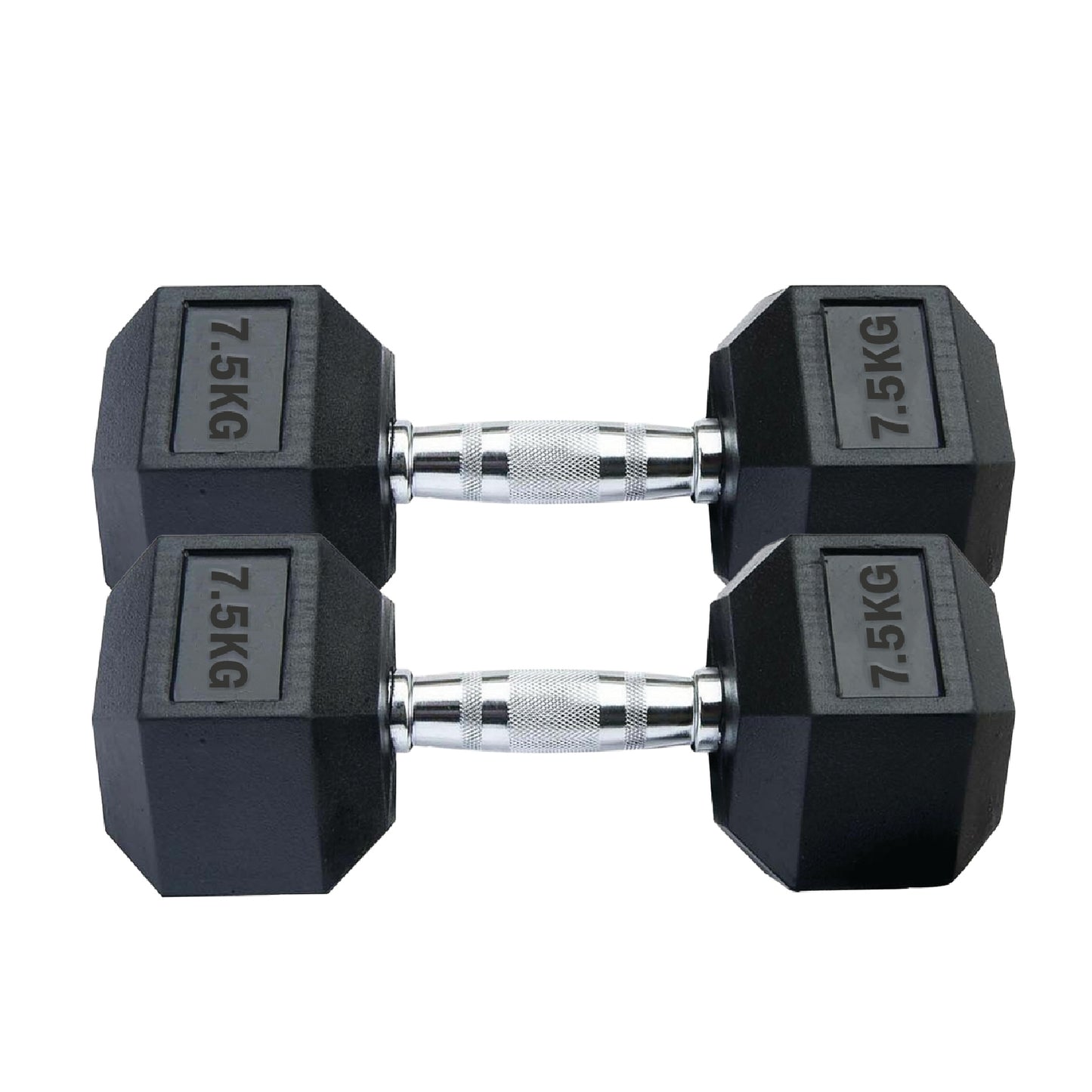 Professional Hex Dumbbells Set - Rubber Coated Weights from 2.5kg to 60kg - Anti-Rolling Hexagonal Design with Ergonomic Metal Handles - Perfect for Home