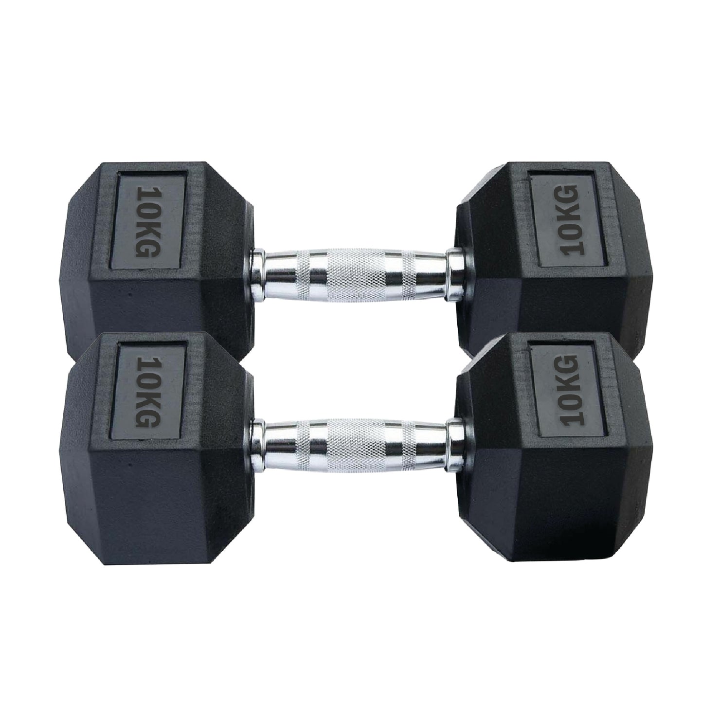 Professional Hex Dumbbells Set - Rubber Coated Weights from 2.5kg to 60kg - Anti-Rolling Hexagonal Design with Ergonomic Metal Handles - Perfect for Home